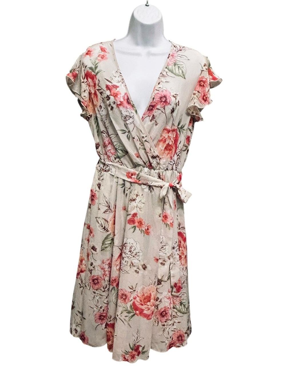 Katie & Lily Pink Dainty Polyester Chiffon Floral Flowy Dress Size 8